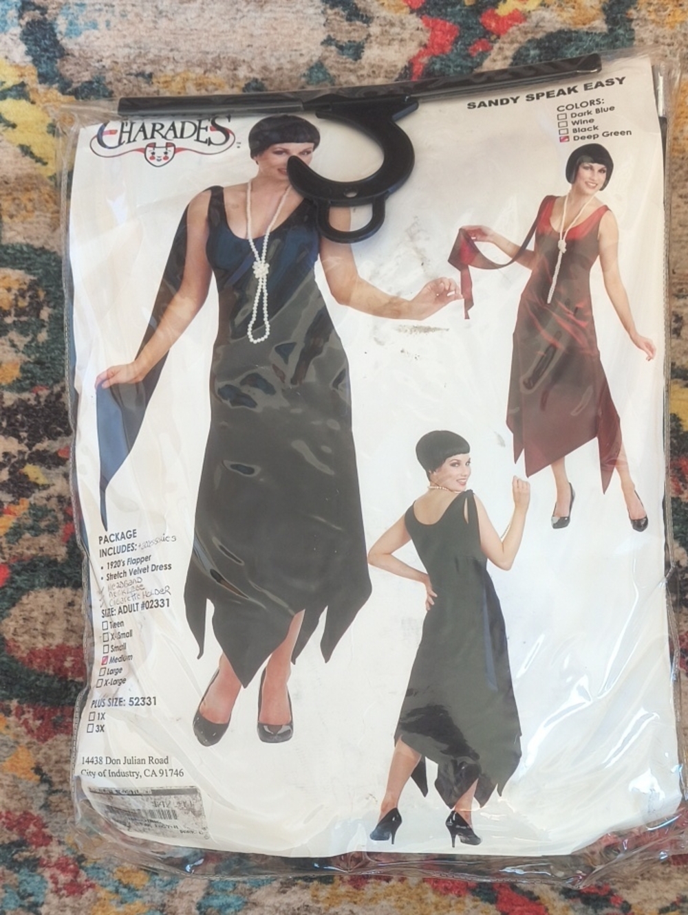 Charades Sandy Speak Easy Flapper Dress Costume - Deep Green Medium